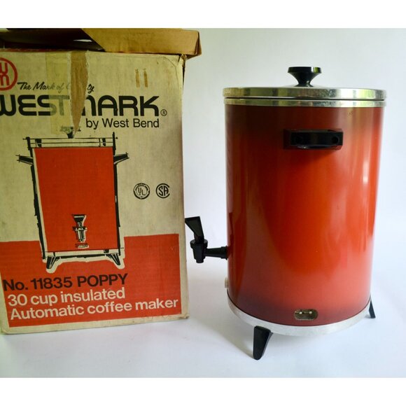 Vintage Westmark West Bend Coffee Percolator Poppy Red 11835 TESTED & WORKS! - Picture 10 of 10